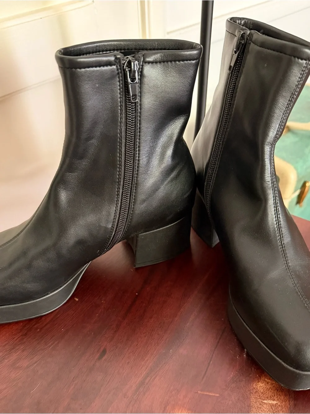 Jeffrey Campbell Black Leather Ankle Booties